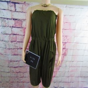 Thread Story Tube Green Capri Jumpsuit Romper L